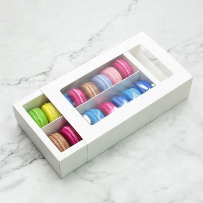 κιβώτια συσκευασίας τροφίμων συνήθειας cOem Macaron με το σαφές παράθυρο