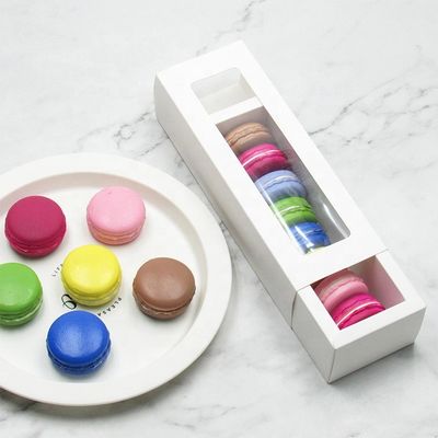 κιβώτια συσκευασίας τροφίμων συνήθειας cOem Macaron με το σαφές παράθυρο